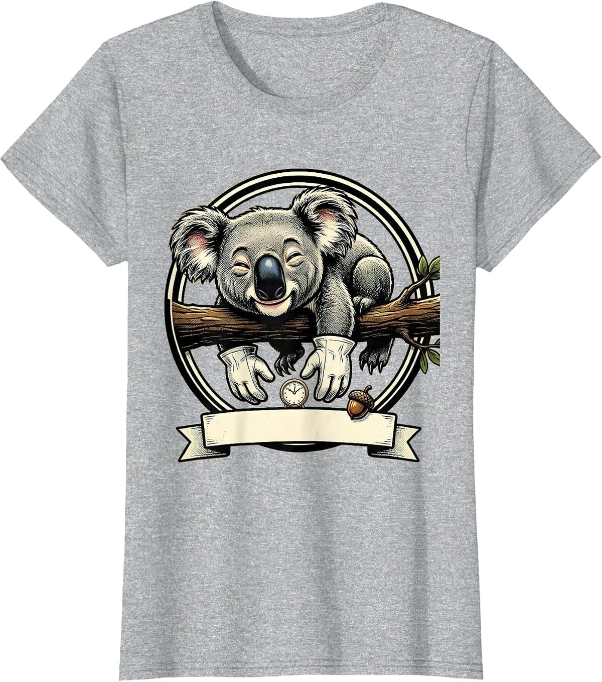 Women's Koala Bear Retro Cartoon Funny Animal Lover Gift T-Shirt - Heather Grey