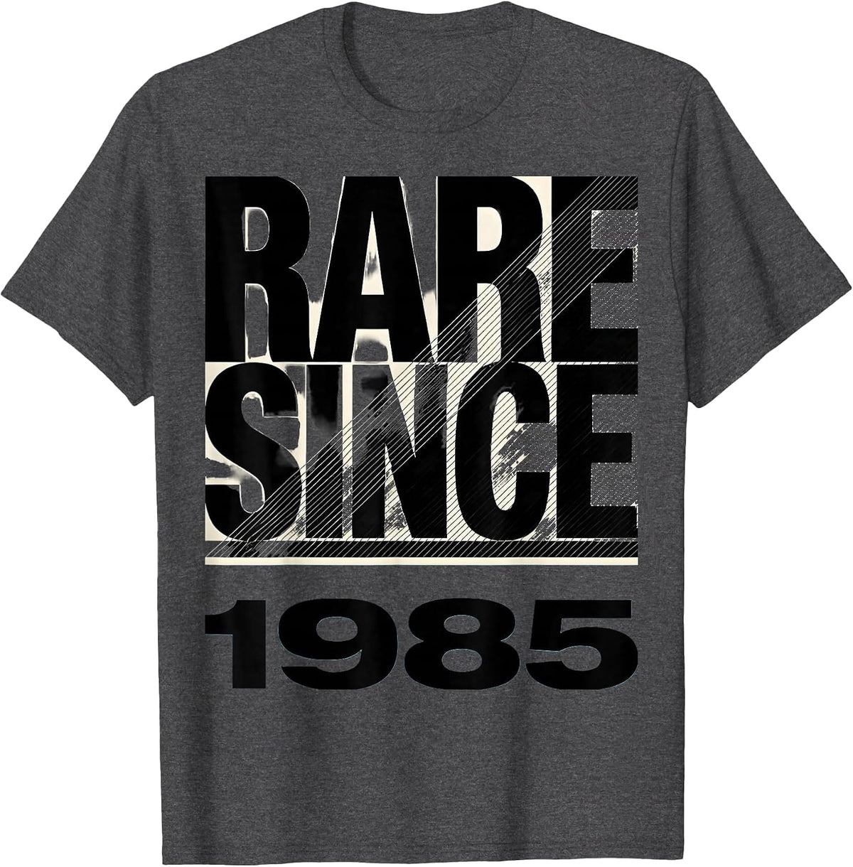 Rare Since 1985 Retro Vintage Nostalgic Typography T-Shirt - Dark Heather Grey