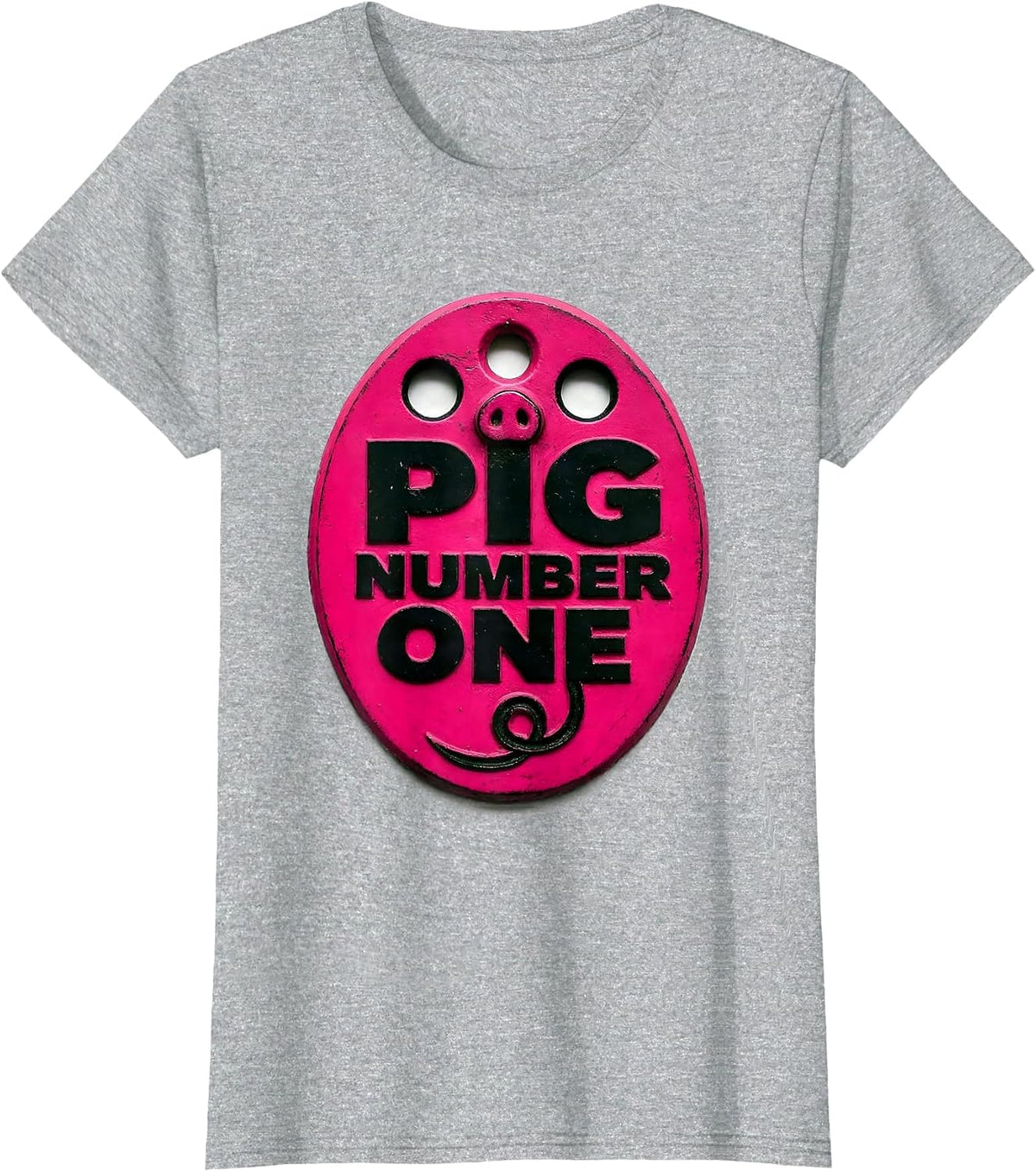 Women's Pig Number One Funny Pig Lover Novelty Humor T-Shirt - Heather Grey
