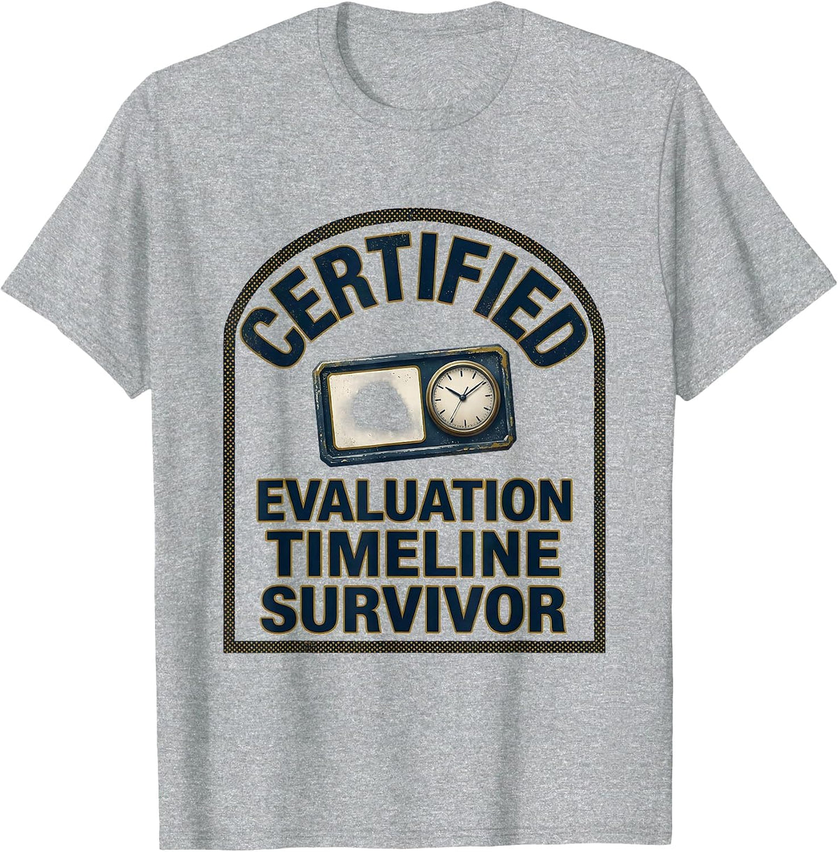 Men's Certified Evaluation Timeline Survivor Funny SPED Teacher T-Shirt - Heather Grey