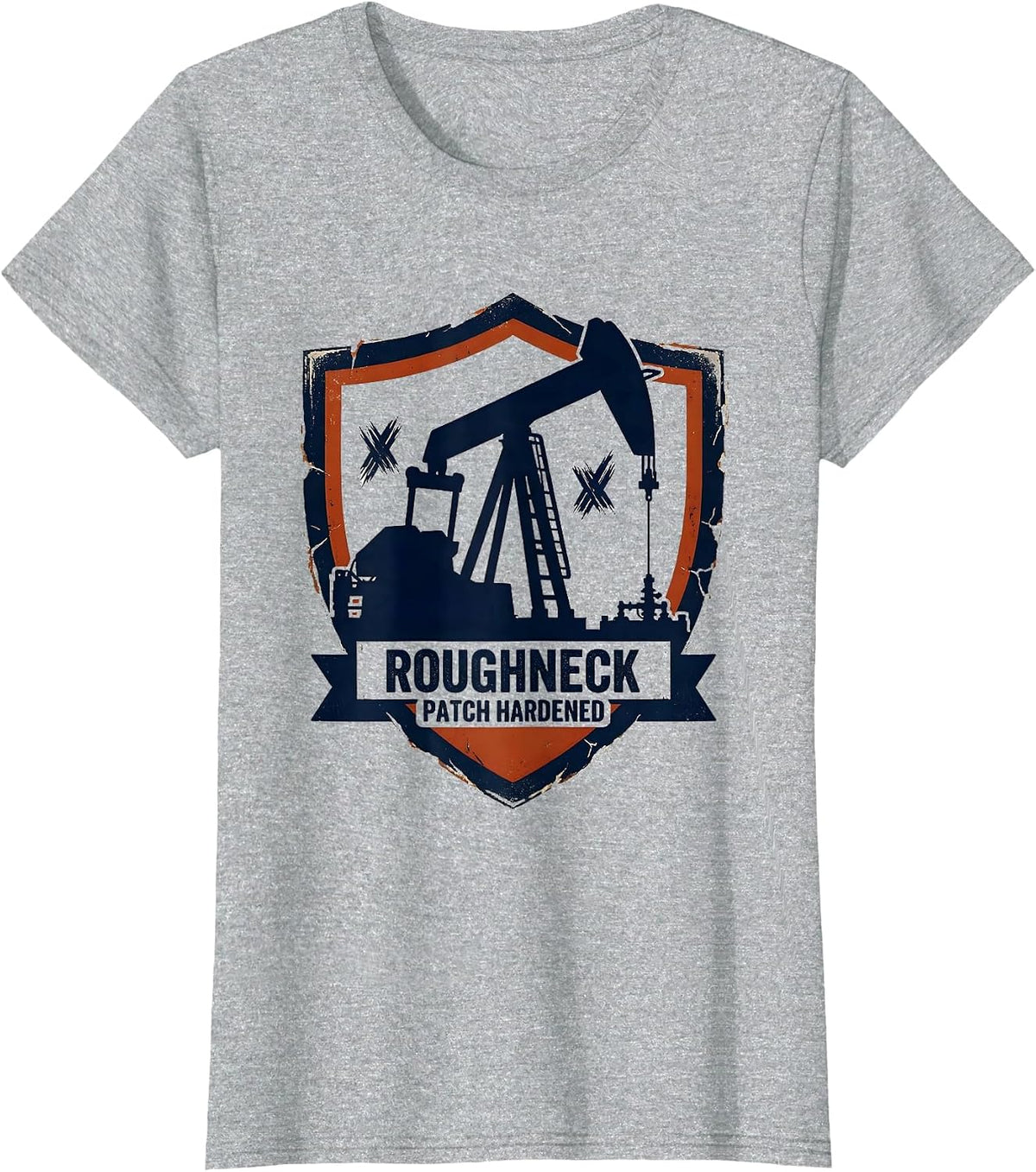 Roughneck, Patch Hardened Oilfield Worker Rugged T-Shirt - Heather Grey