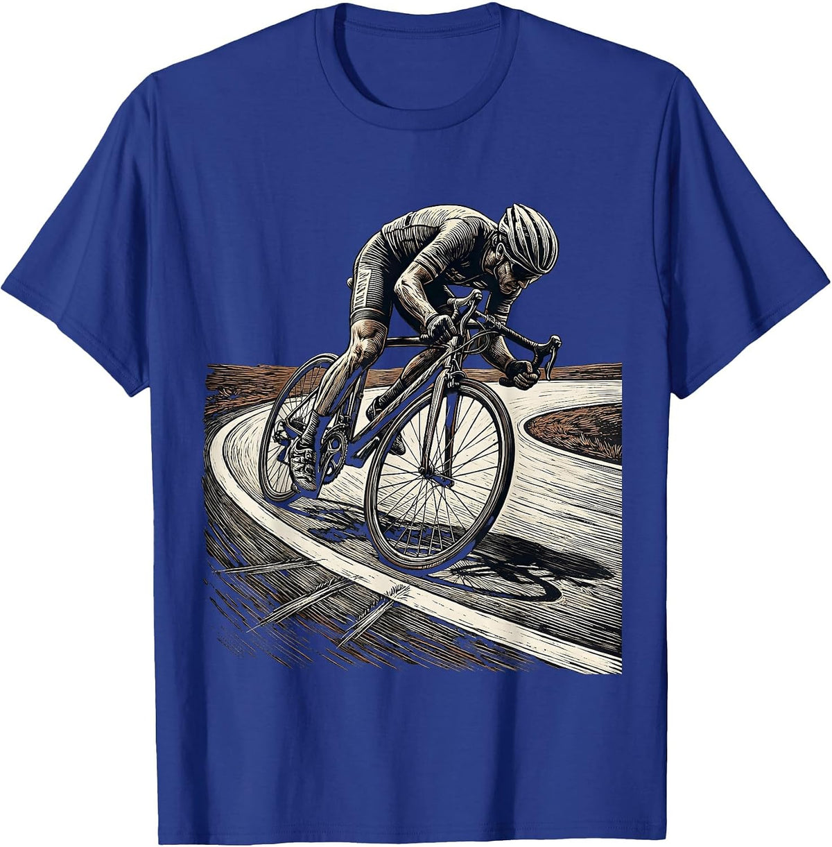 Old Guy Road Bike Switchback Lean Cycling Humor T-Shirt - Royal Blue