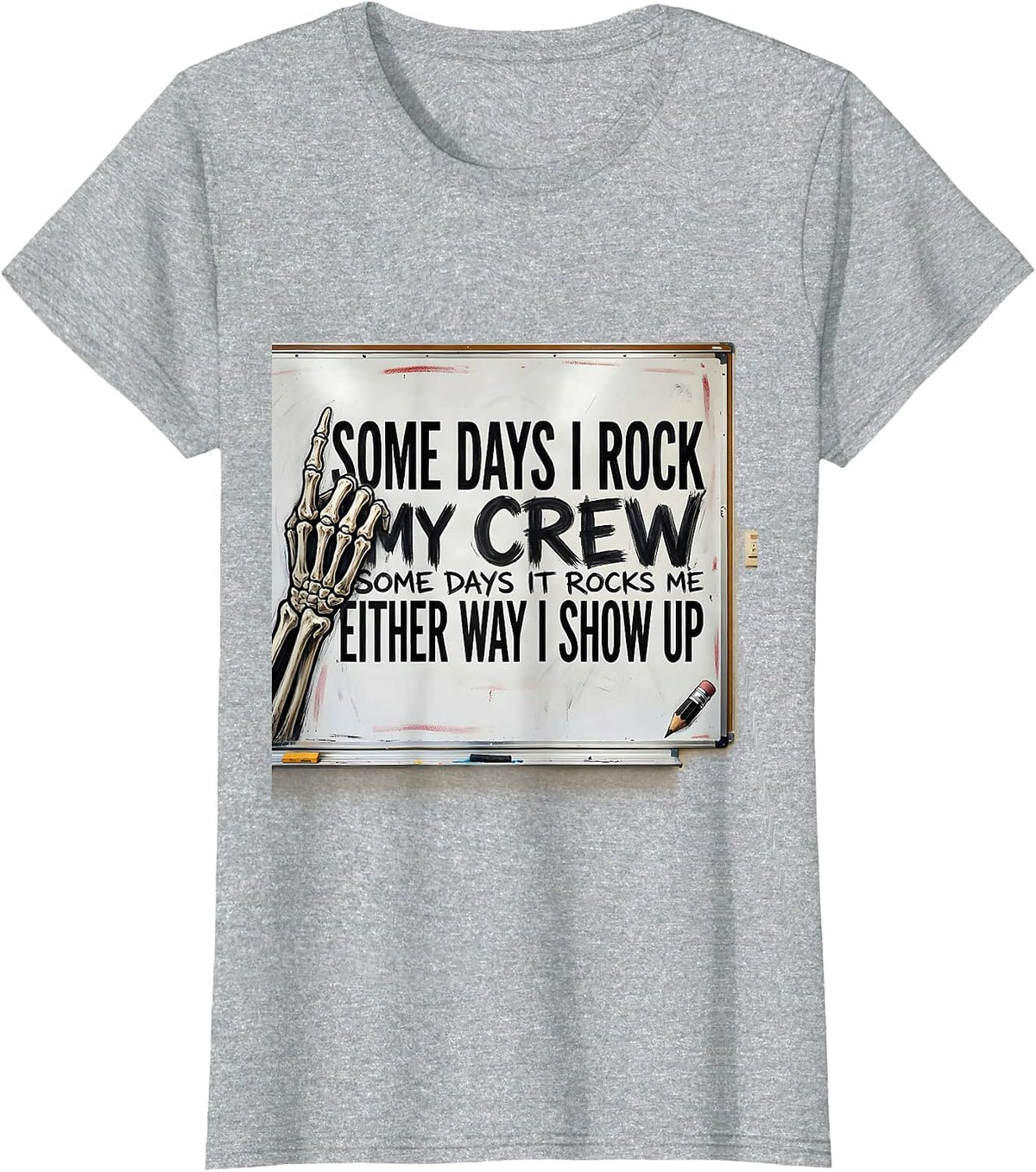 Some Days I Rock My Crew Rock On Sped Squad T-Shirt - Heather Grey