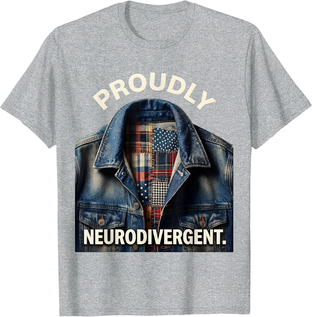 Men's Proudly Neurodivergent Awareness Design T-Shirt - Heather Grey