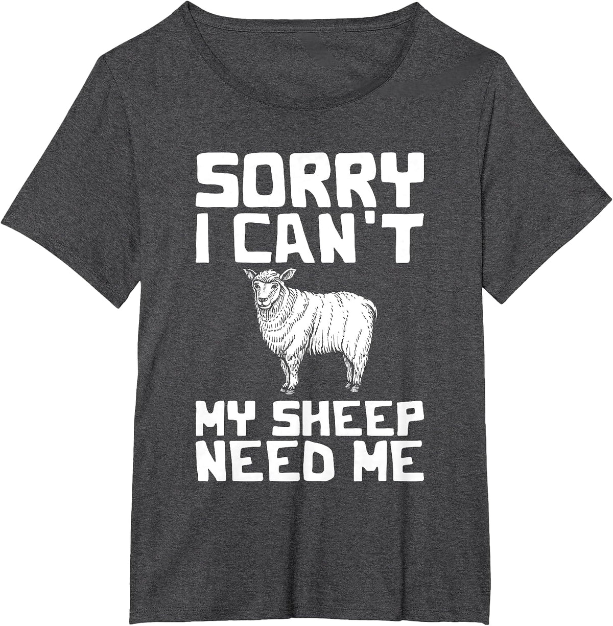 Funny Sheep Design for Farmers and Sheep Lovers T-Shirt - Dark Heather Grey