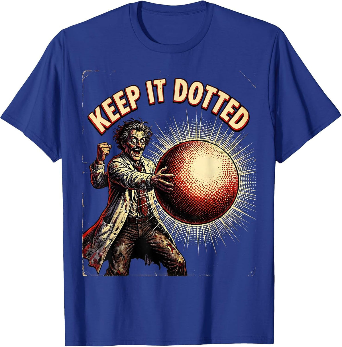 Keep It Dotted Graphic Design T-Shirt - Royal Blue