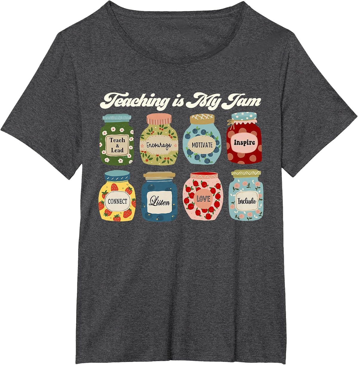 Groovy Teaching is My Jam Teacher Appreciation T-Shirt - Dark Heather Grey