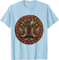 Men's Weathered Cowboy Boots With Spurs Western Graphic T-Shirt - Baby Blue