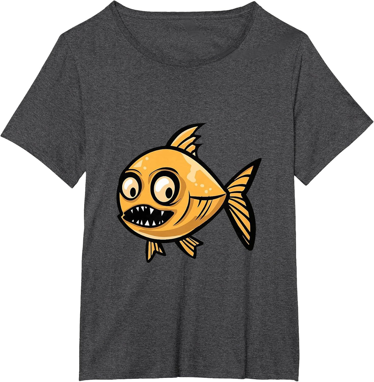 Funny Halloween Goldfish Zombie T-Shirt - Dark Heather Grey