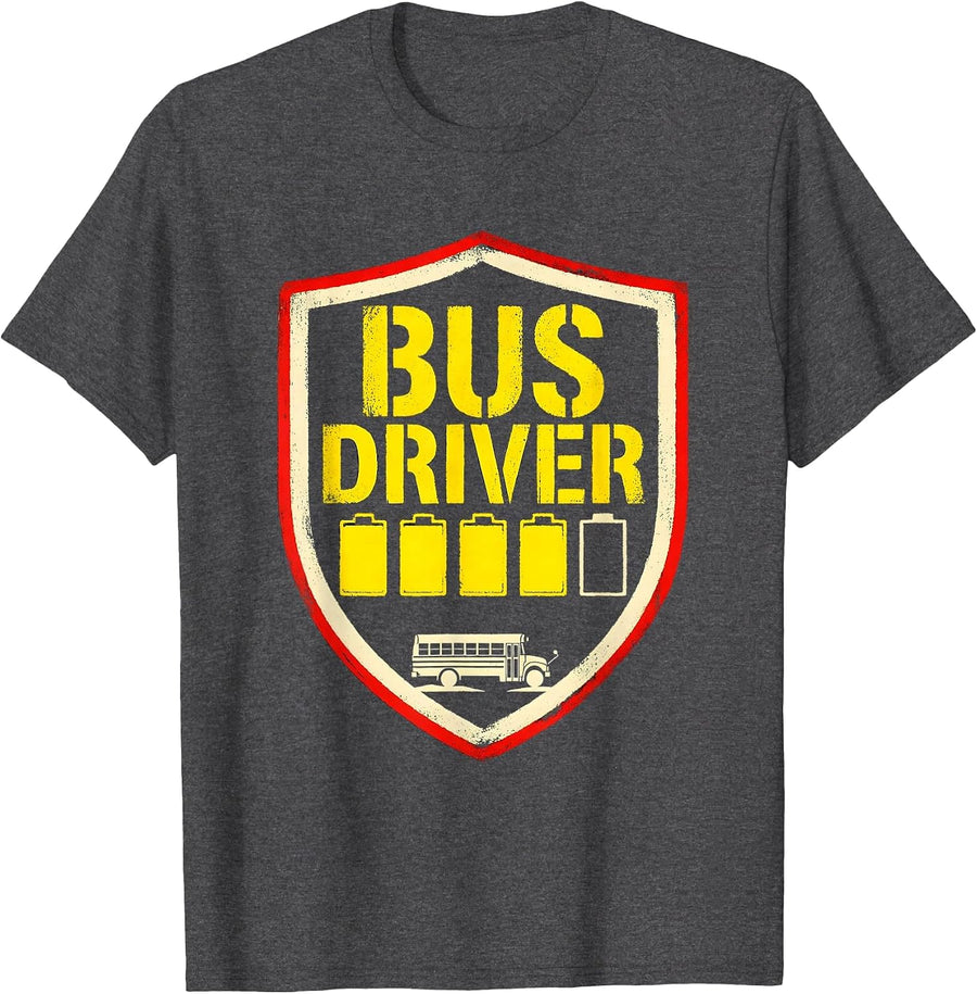 Men's BUS DRIVER EMPTY AFTER THE LAST RUN Funny School Staff T-Shirt - Dark Heather Grey