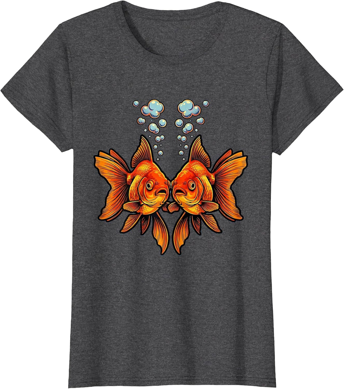 Women's Twin Day Matching Goldfish Spirit Week Design T-Shirt - Dark Heather Grey