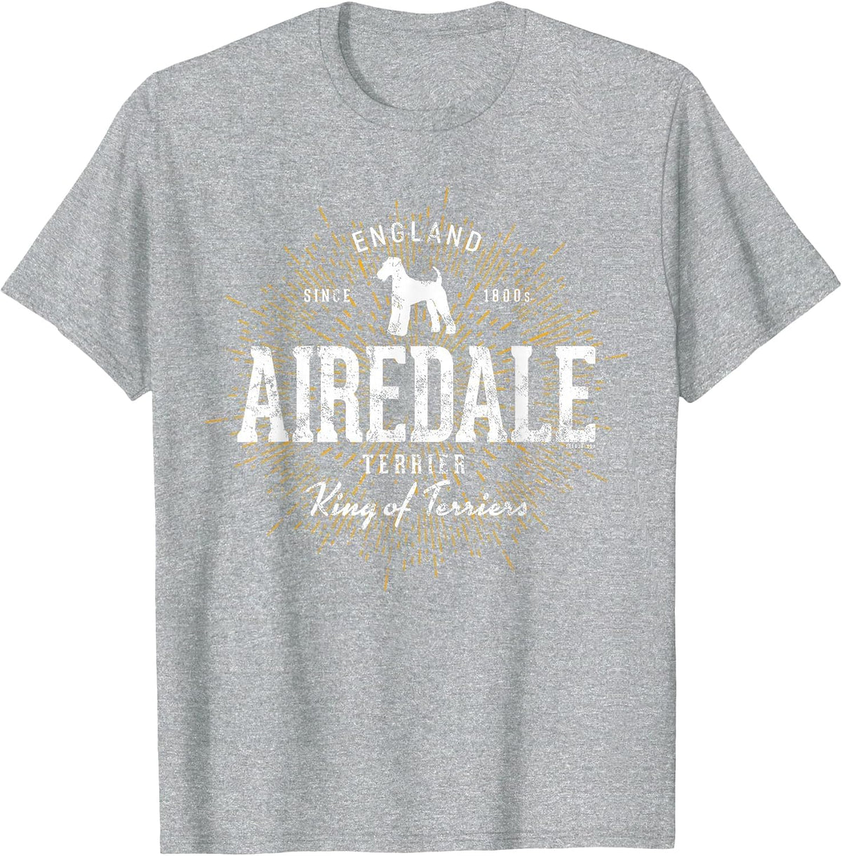 Vintage Airedale Terrier for Dog Lovers Airedale Terrier T-Shirt - Heather Grey