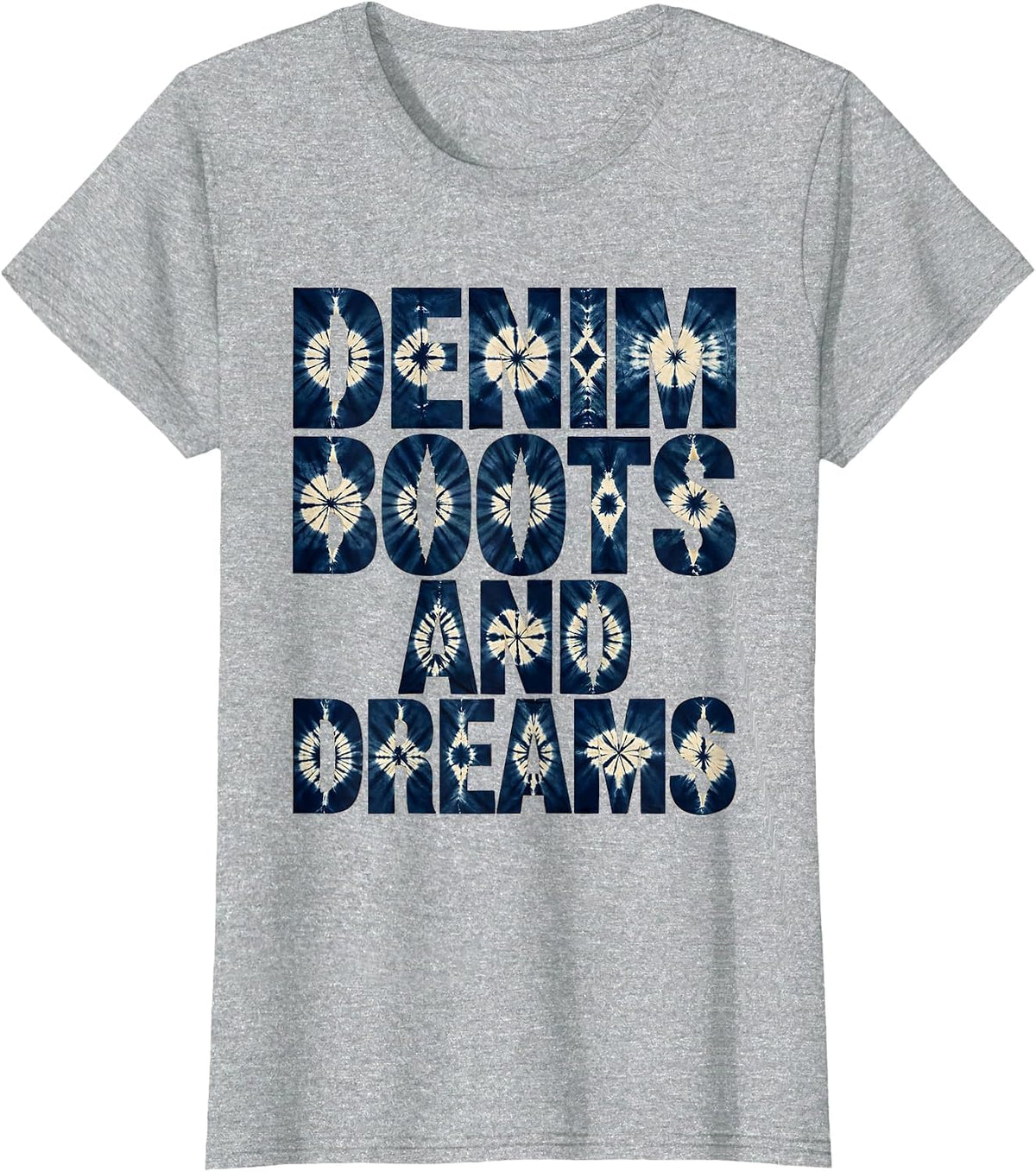 Denim Boots and Dreams Western Design T-Shirt - Heather Grey
