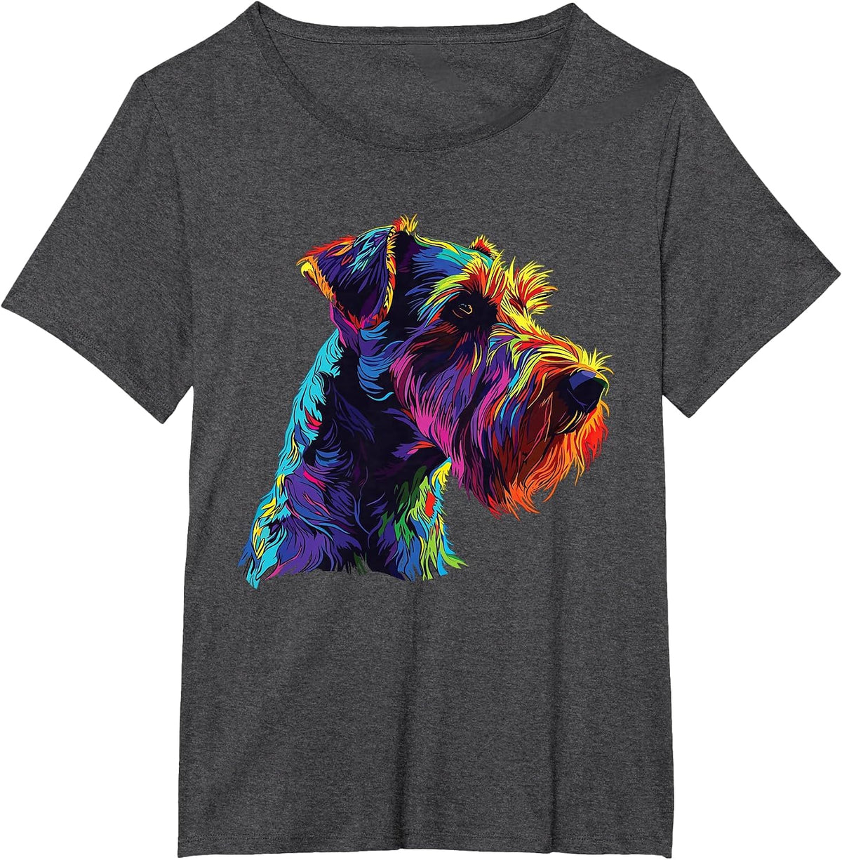 Watercolor Colorful Airedale Terrier Dog T-Shirt - Dark Heather Grey