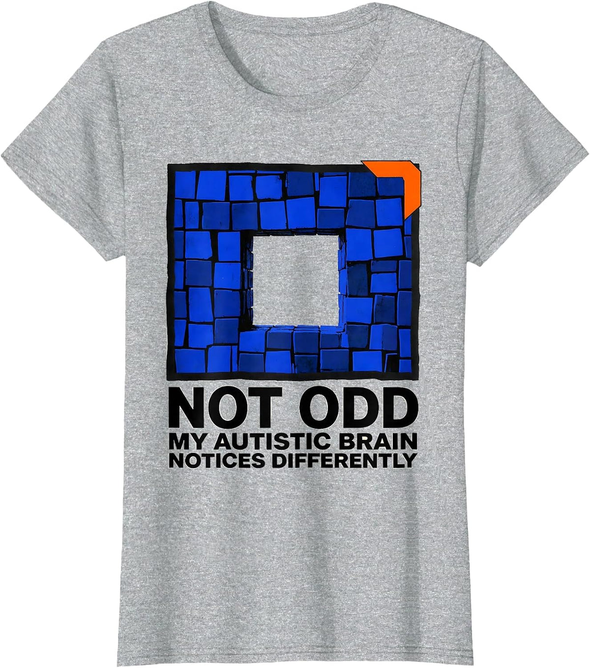 Not Odd My Autistic Brain Notices Differently Awareness T-Shirt - Heather Grey