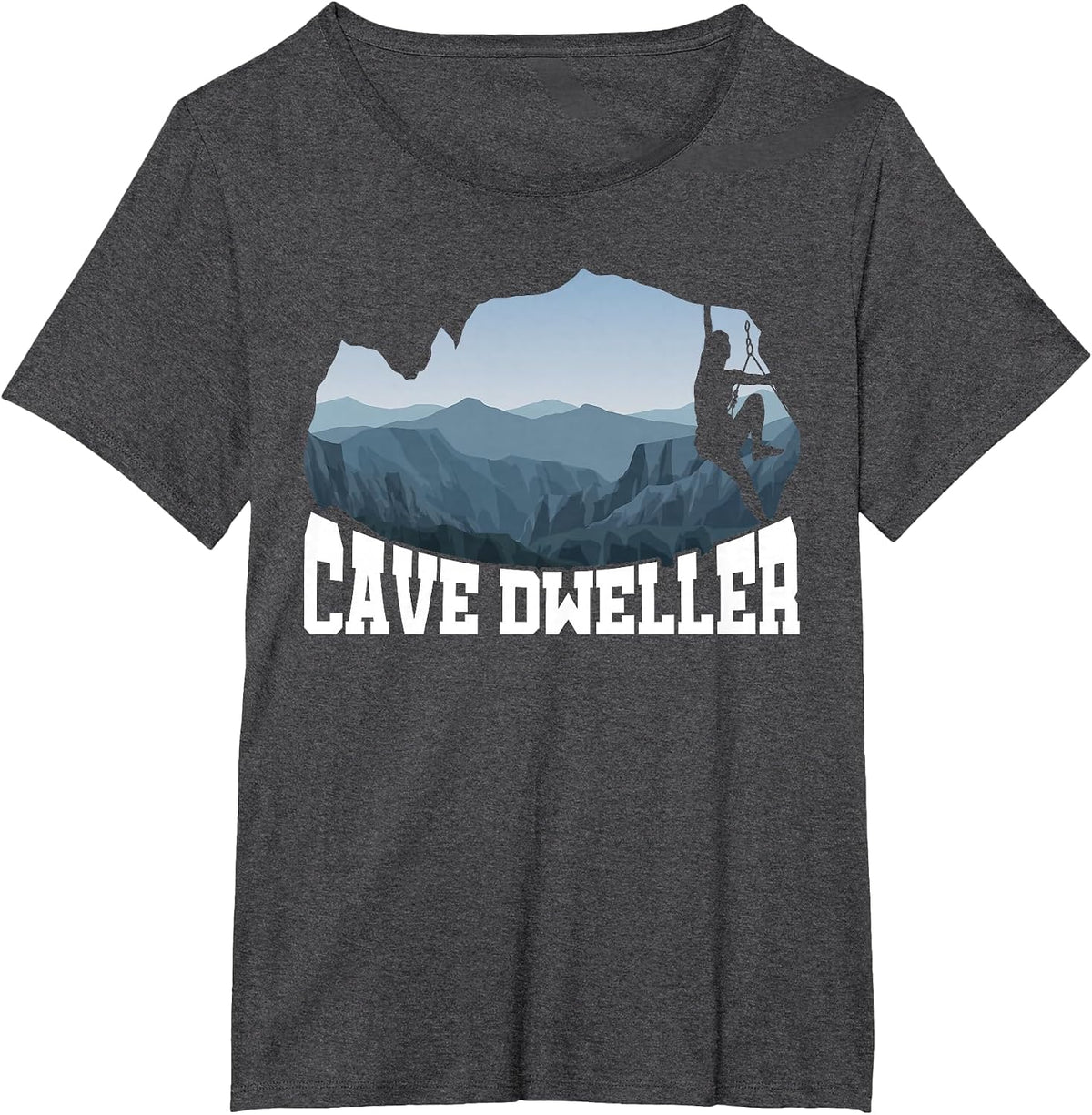 Cave Dweller Caving Caver Spelunking Speleology Potholing T-Shirt - Dark Heather Grey