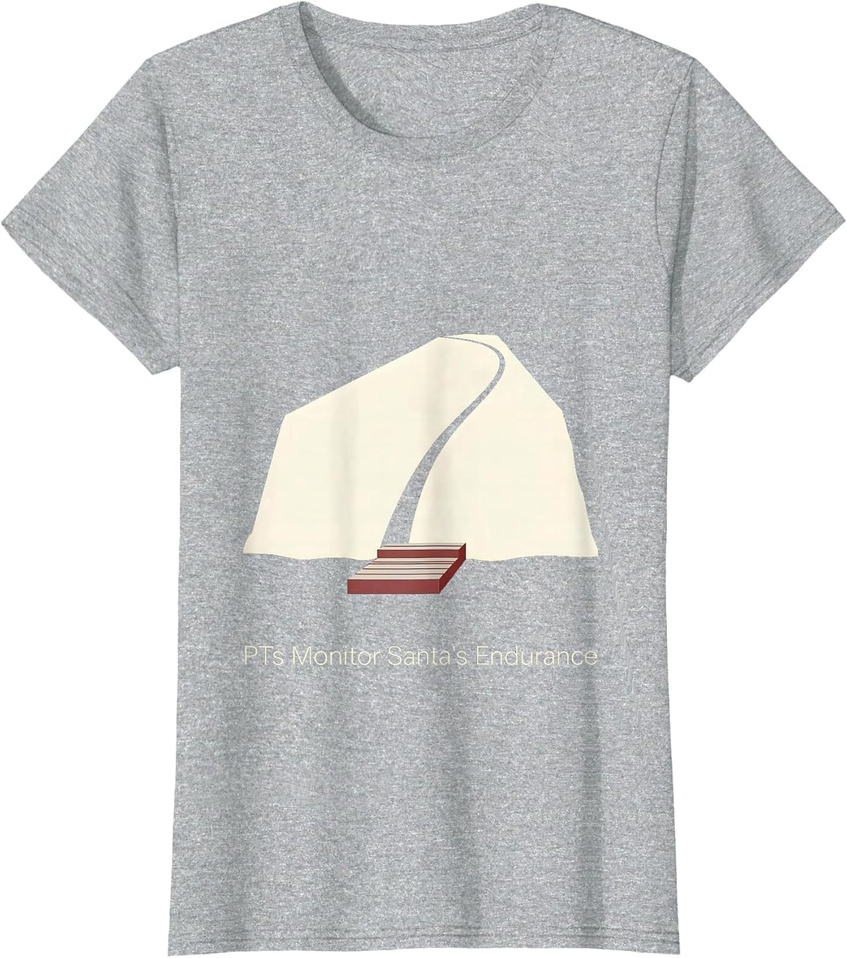 Women's PTs Monitor Santa's Endurance Funny Physical Therapist T-Shirt - Heather Grey