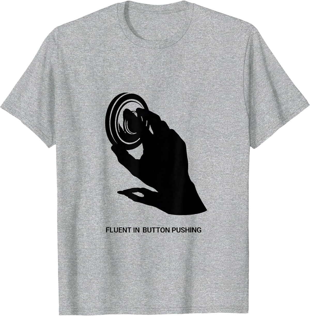 Men's Fluent In Button Pushing Funny Speech Therapy AAC Awareness T-Shirt - Heather Grey