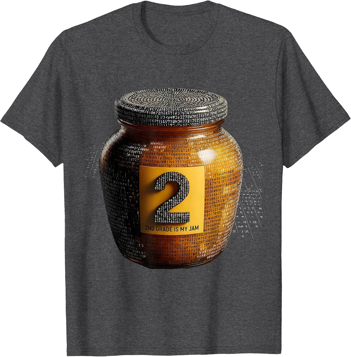 2nd Grade Is My Jam Teacher Design T-Shirt - Dark Heather Grey