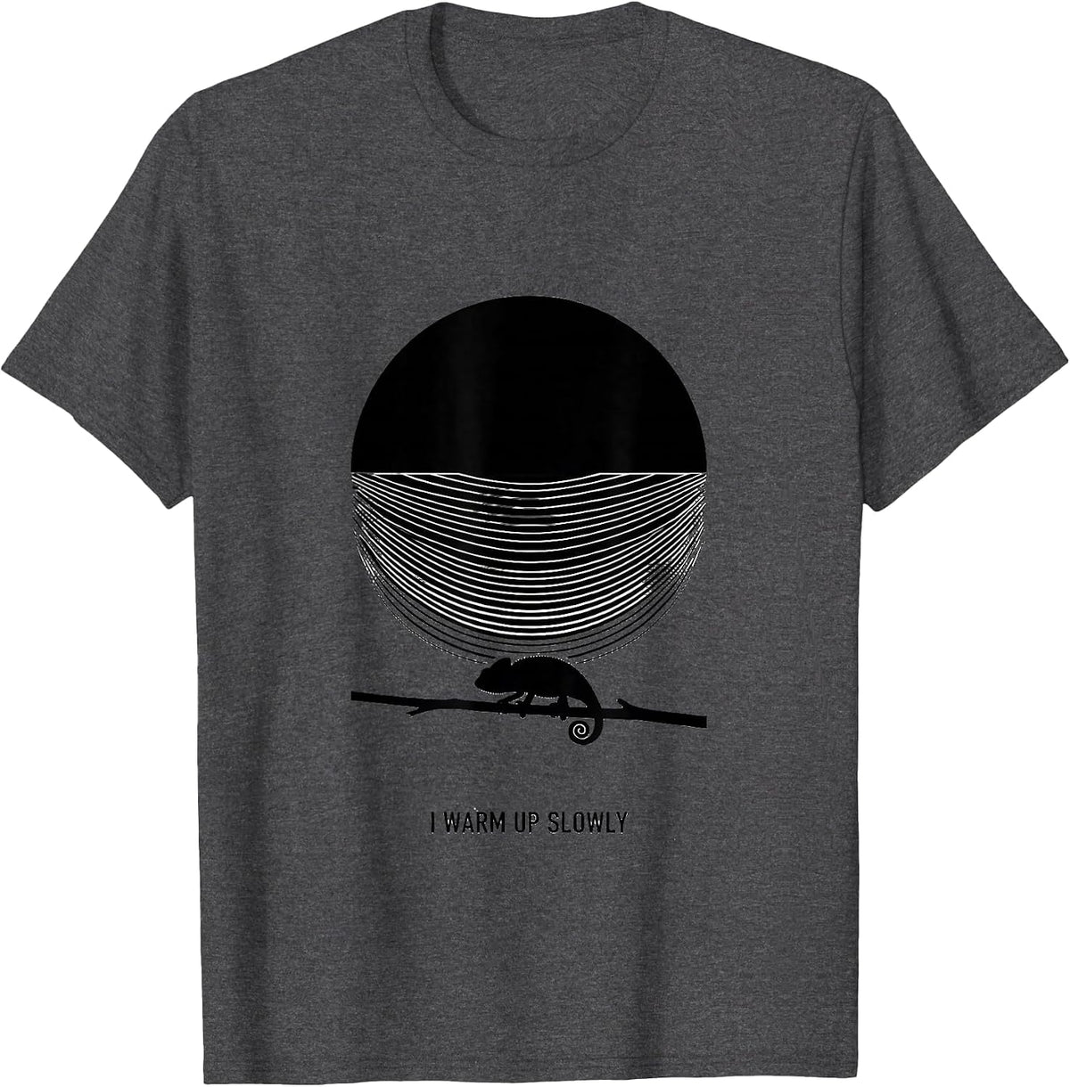 I Warm Up Slowly Funny Chameleon Reptile Lover Costume T-Shirt - Dark Heather Grey