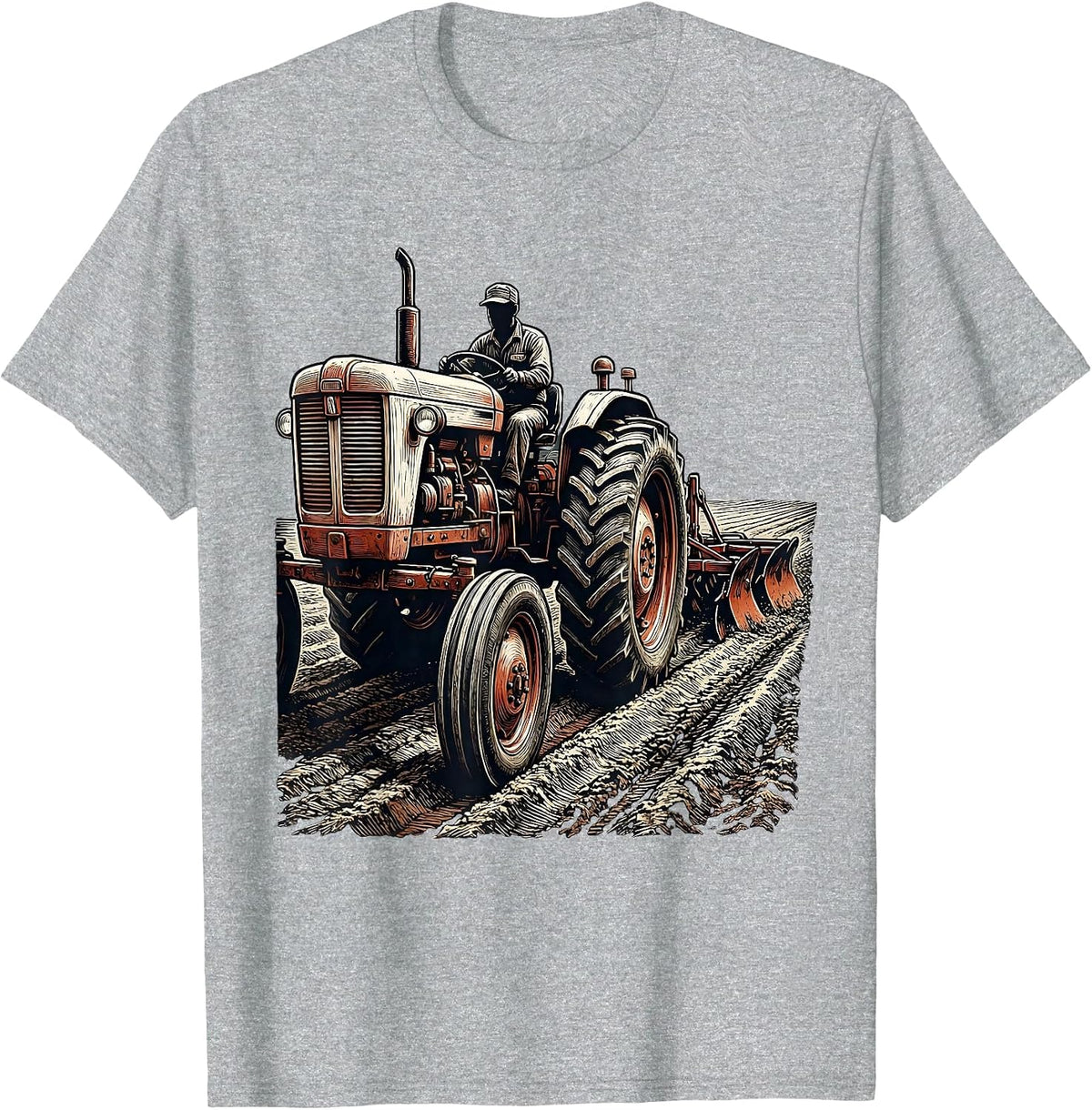 Men's Vintage Tractor Farm Pride Farmer Nostalgia T-Shirt - Heather Grey