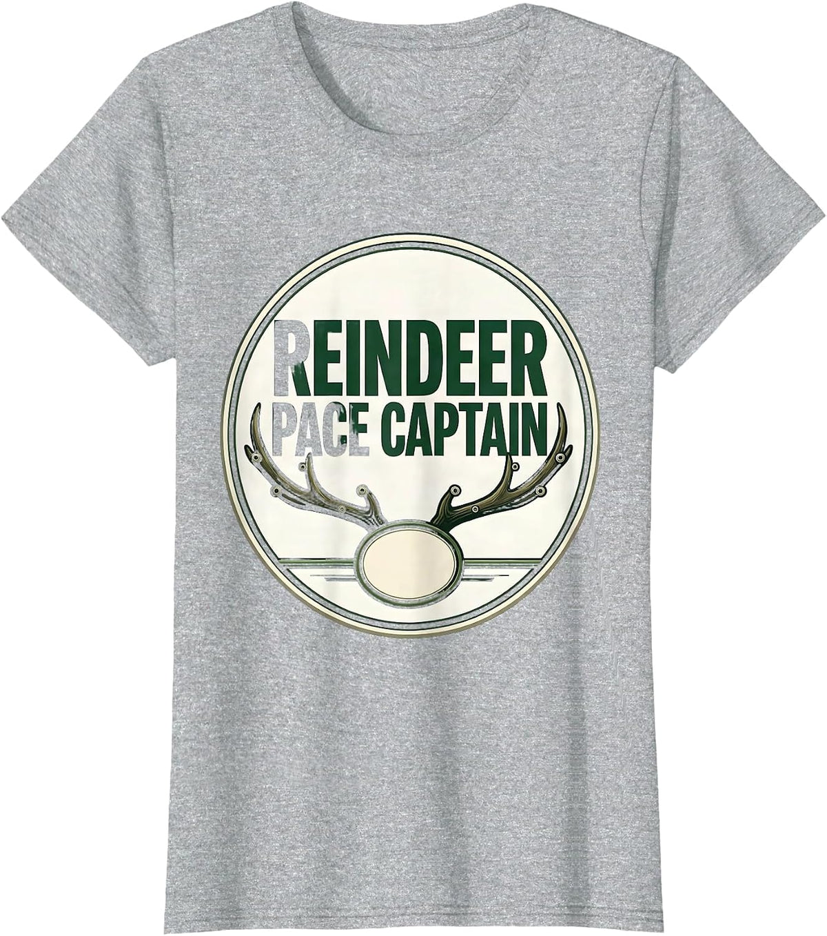 Reindeer Pace Captain Funny Christmas 5k Run Runner Squad T-Shirt - Heather Grey