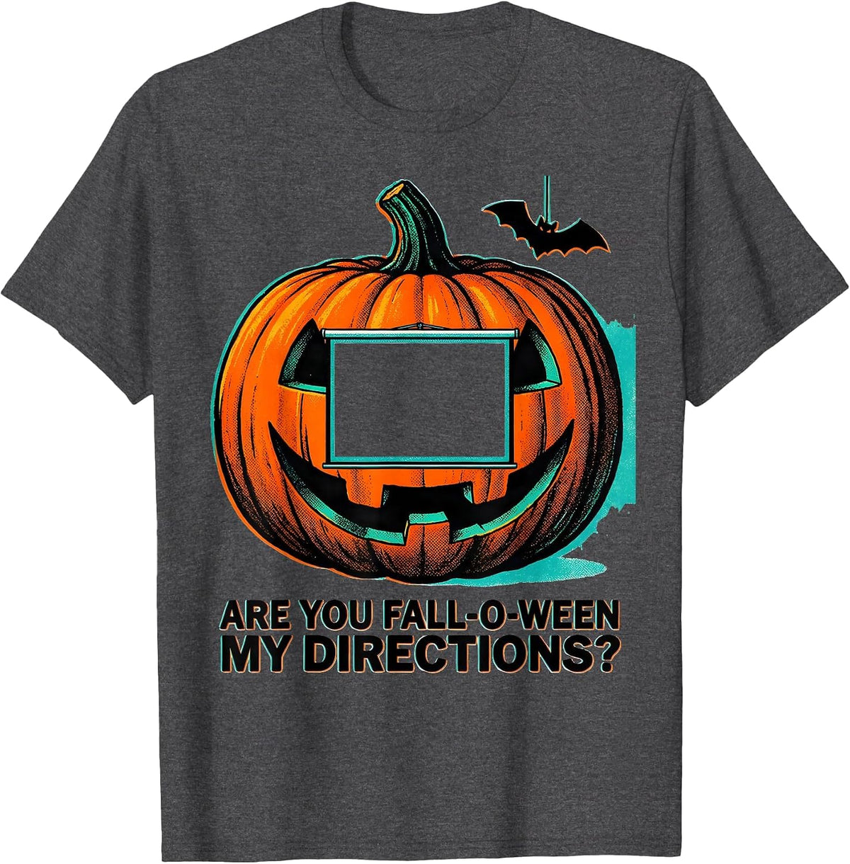 Men's Are You Fall-O-Ween My Directions Risograph Teacher T-Shirt - Dark Heather Grey