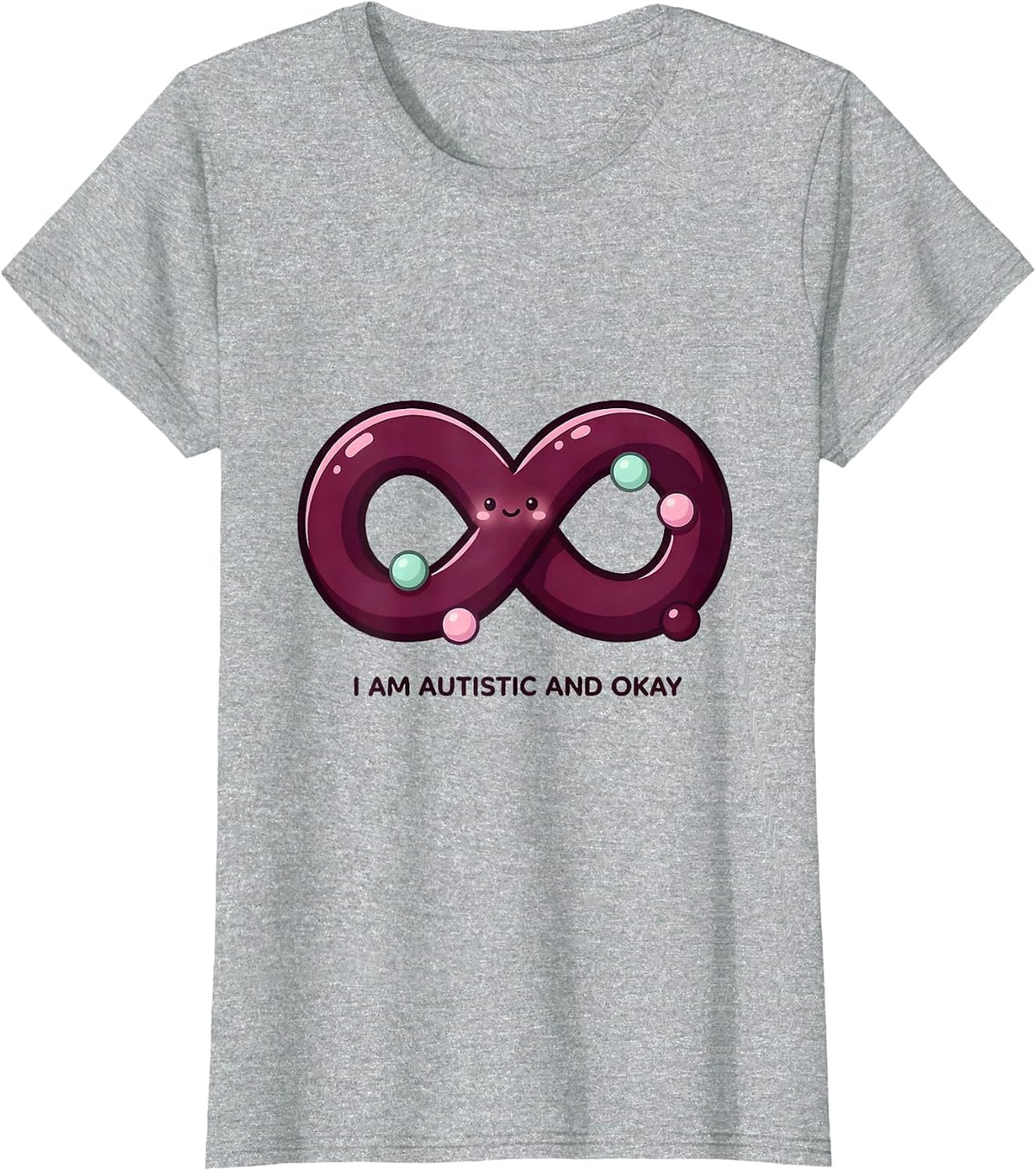 Women's I Am Autistic And Okay Cute Kawaii Neurodivergent Awareness T-Shirt - Heather Grey