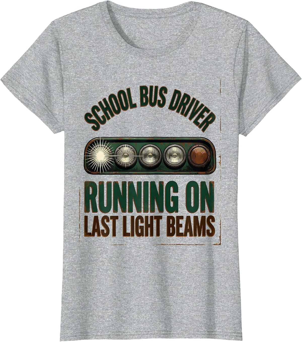 Women's School Bus Driver, Running On Last Light Beams Vintage T-Shirt - Heather Grey