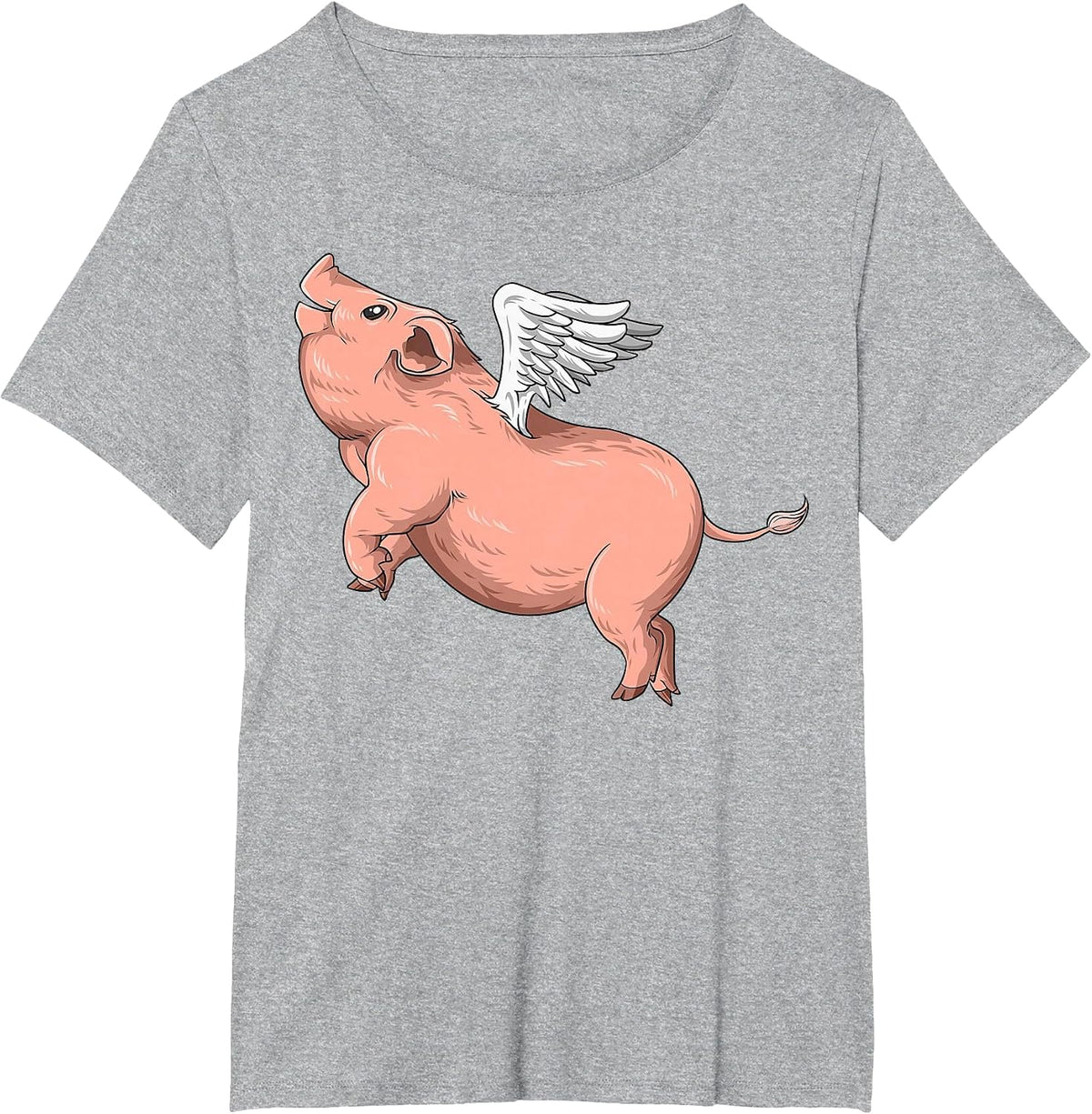 Flying Pig with Wings for Pig T-Shirt - Heather Grey