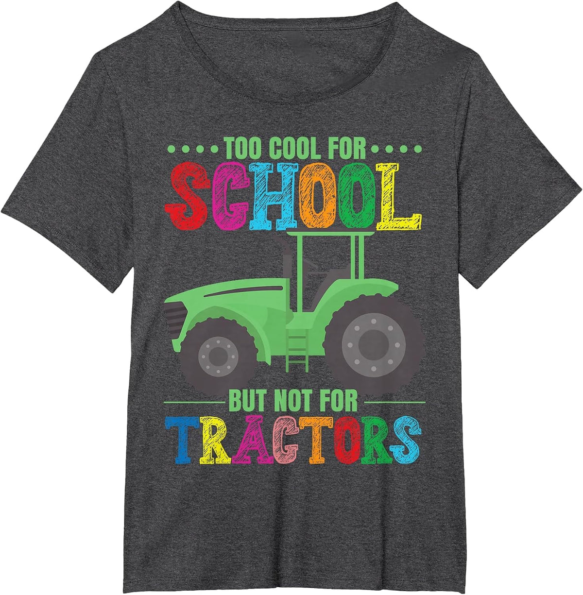 Farm Kids Boy Tractor T-Shirt - Dark Heather Grey
