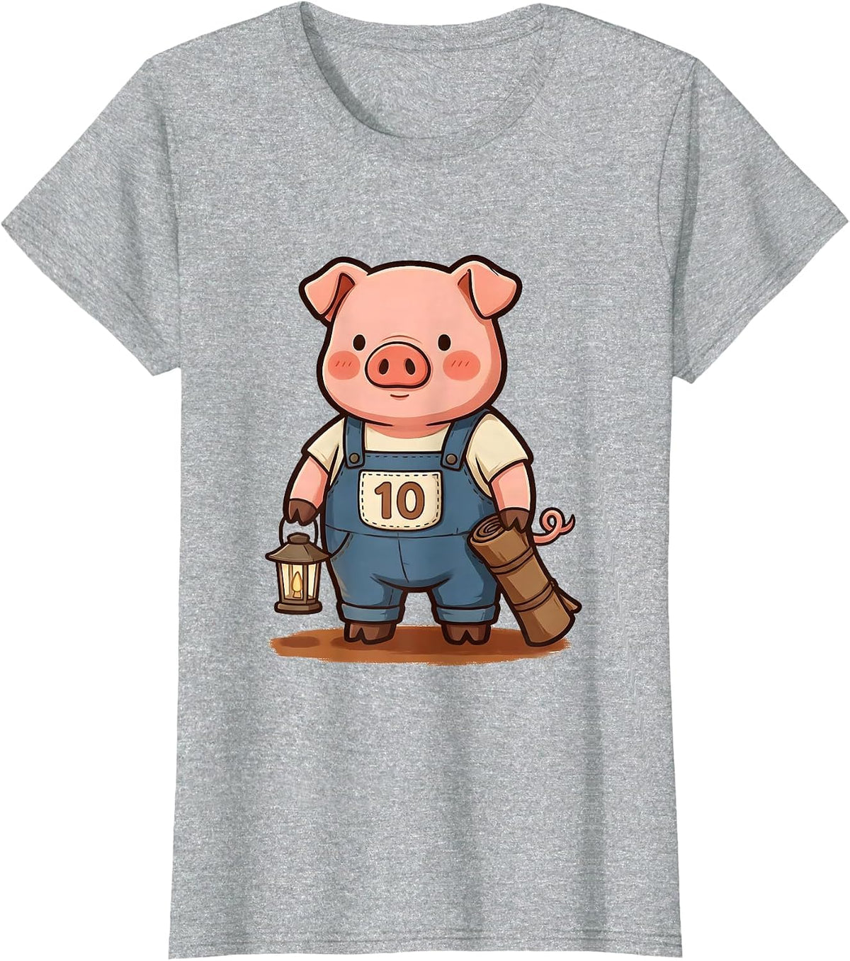10 Funny Pig Lover Halloween Costume Humor Novelty T-Shirt - Heather Grey