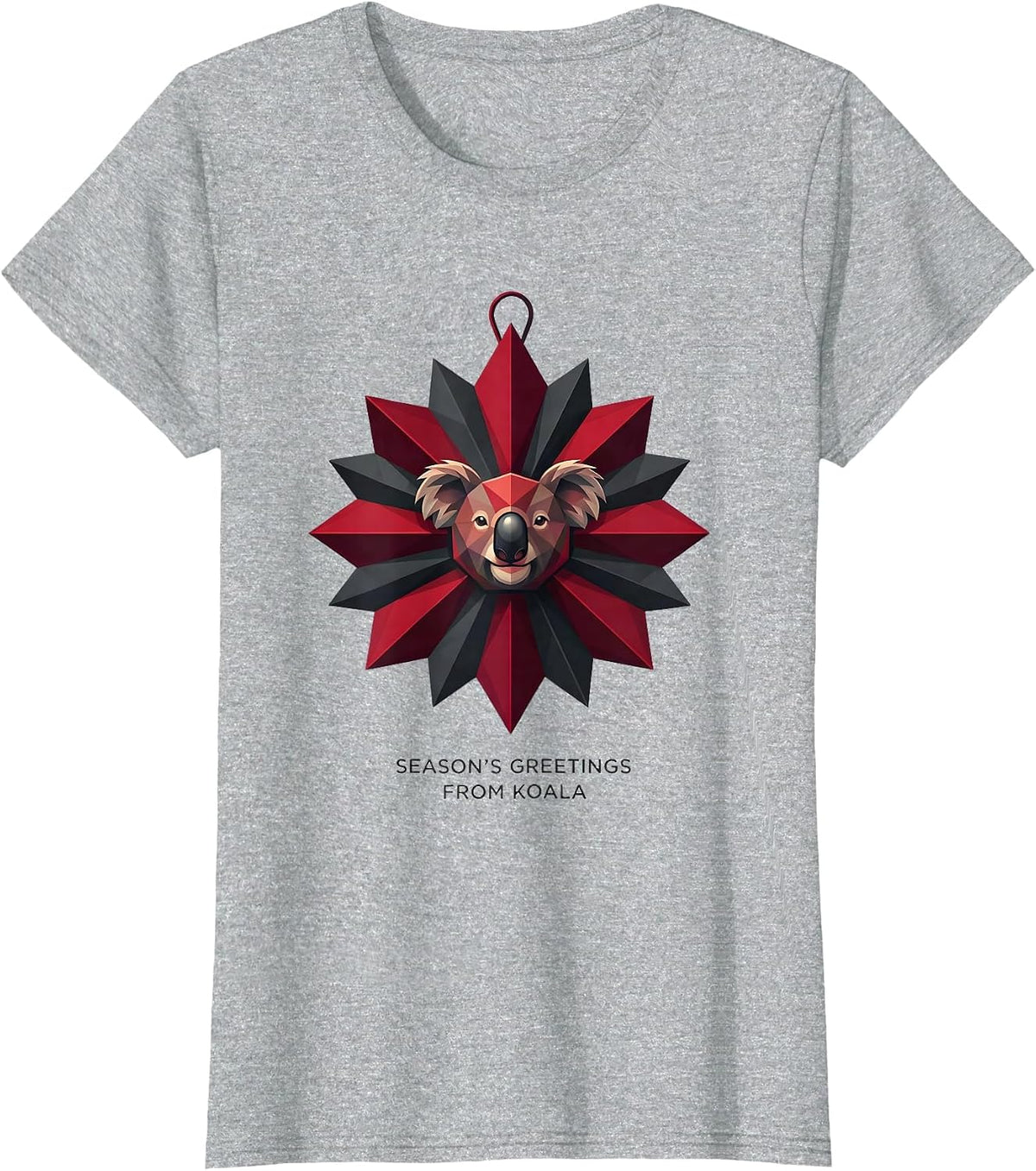 Women's Season's Greetings From Koala Funny Koala Lover Christmas T-Shirt - Heather Grey