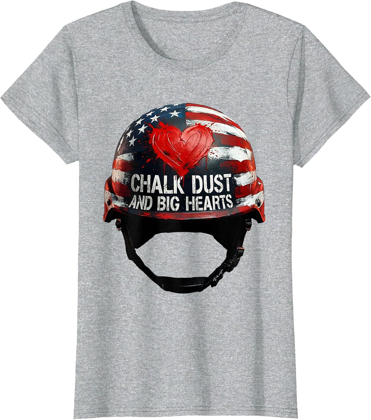 Chalk Dust and Big Hearts 2nd Grade Teacher T-Shirt - Heather Grey
