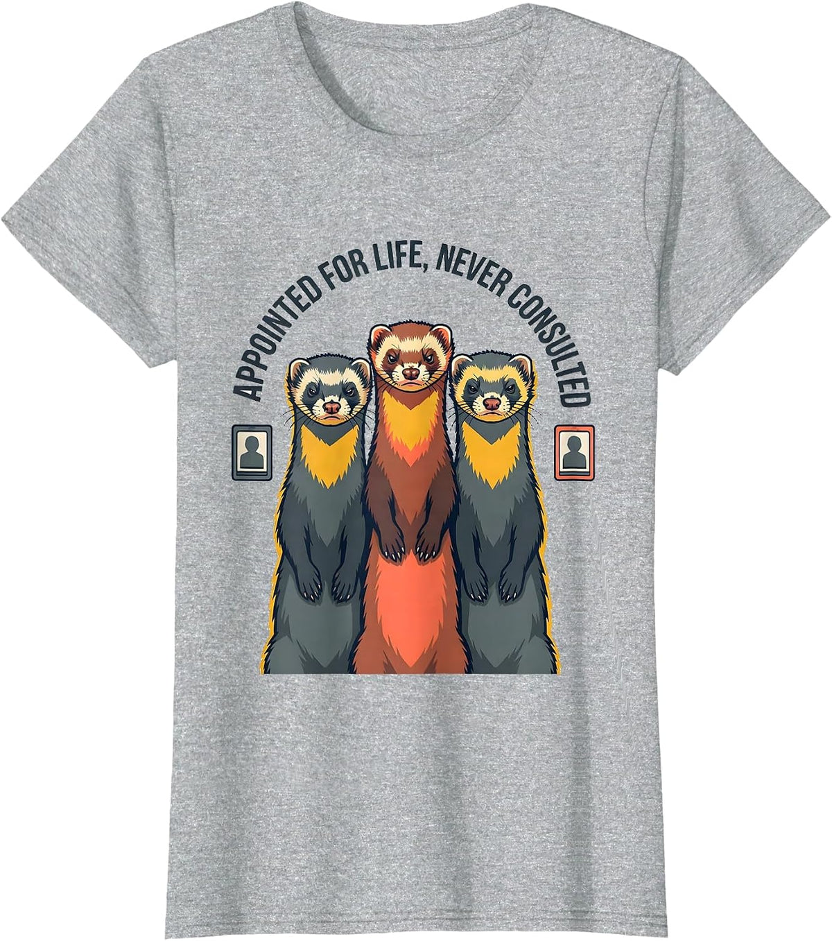 Appointed For Life Never Consulted Sarcastic Ferret Humor T-Shirt - Heather Grey
