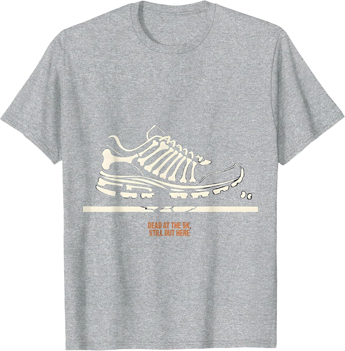 Men's Dead At The 5K, Still Out Here Funny Halloween Running T-Shirt - Heather Grey