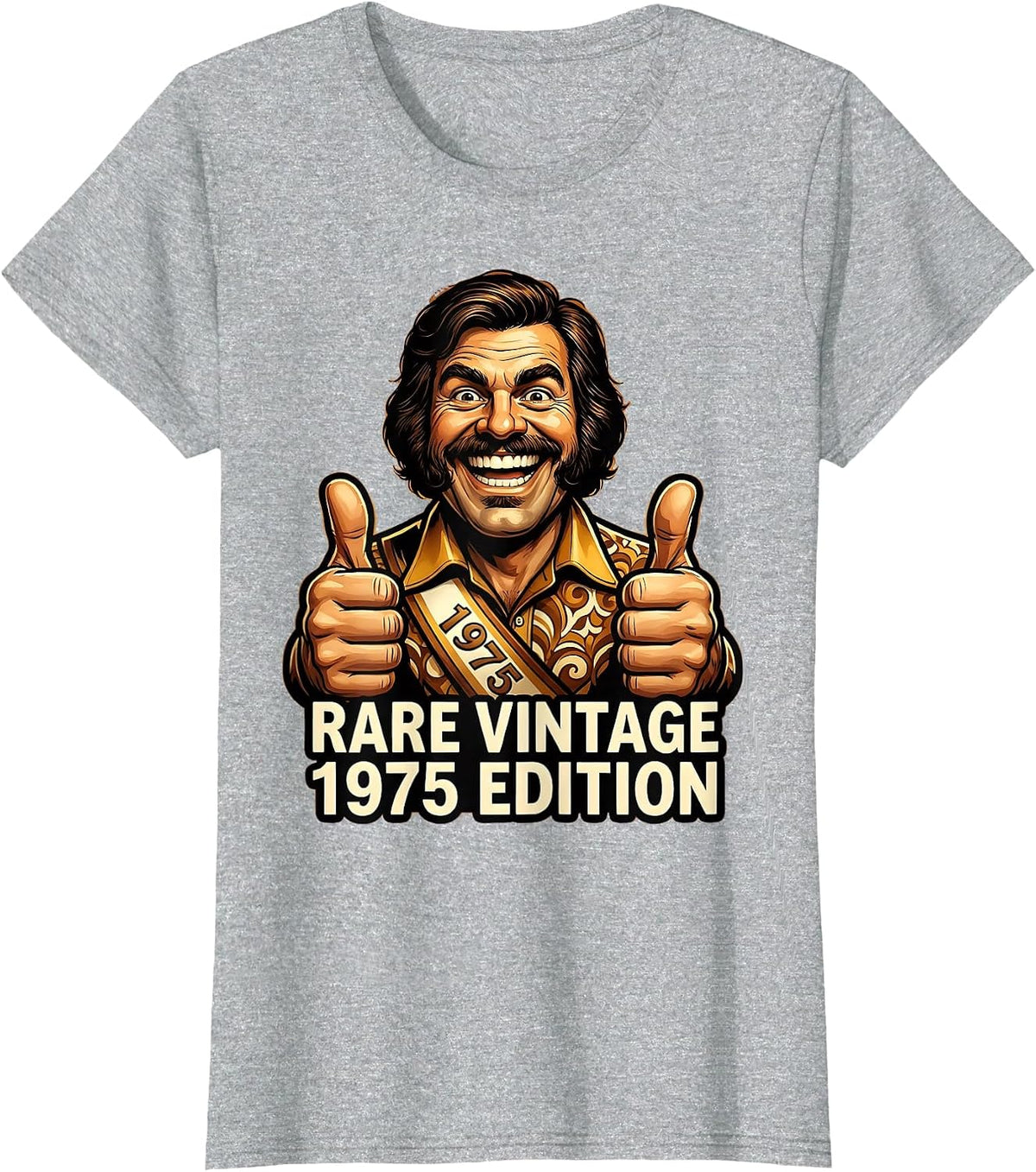 Rare Vintage 1975 Edition Classic Retro Design T-Shirt - Heather Grey