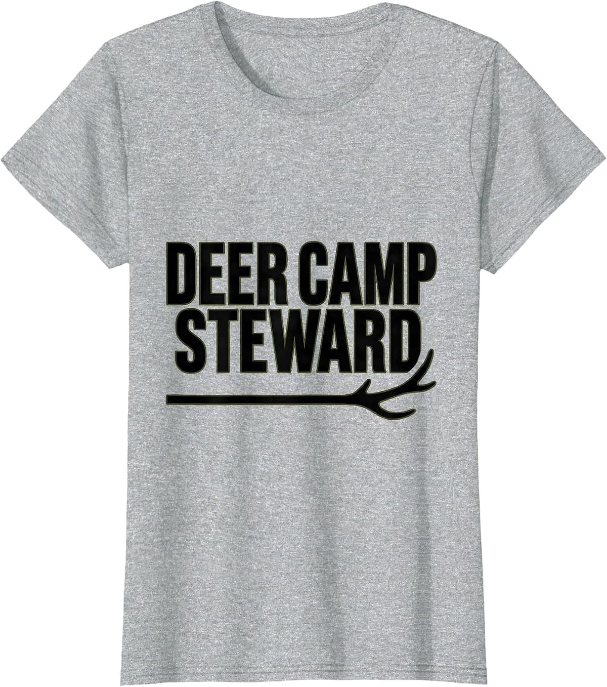 Deer Camp Steward Patriotic Camo Deer Hunting Gift Hunter T-Shirt - Heather Grey