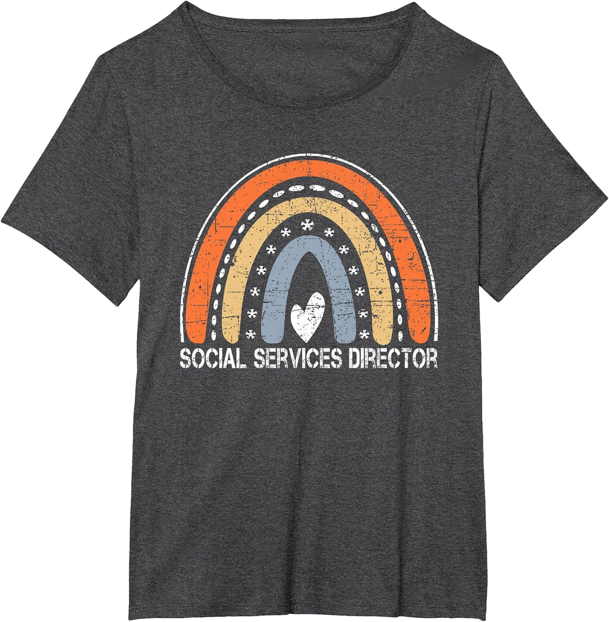 Vintage Rainbow Job Worker Funny Social Services Director T-Shirt - Dark Heather Grey
