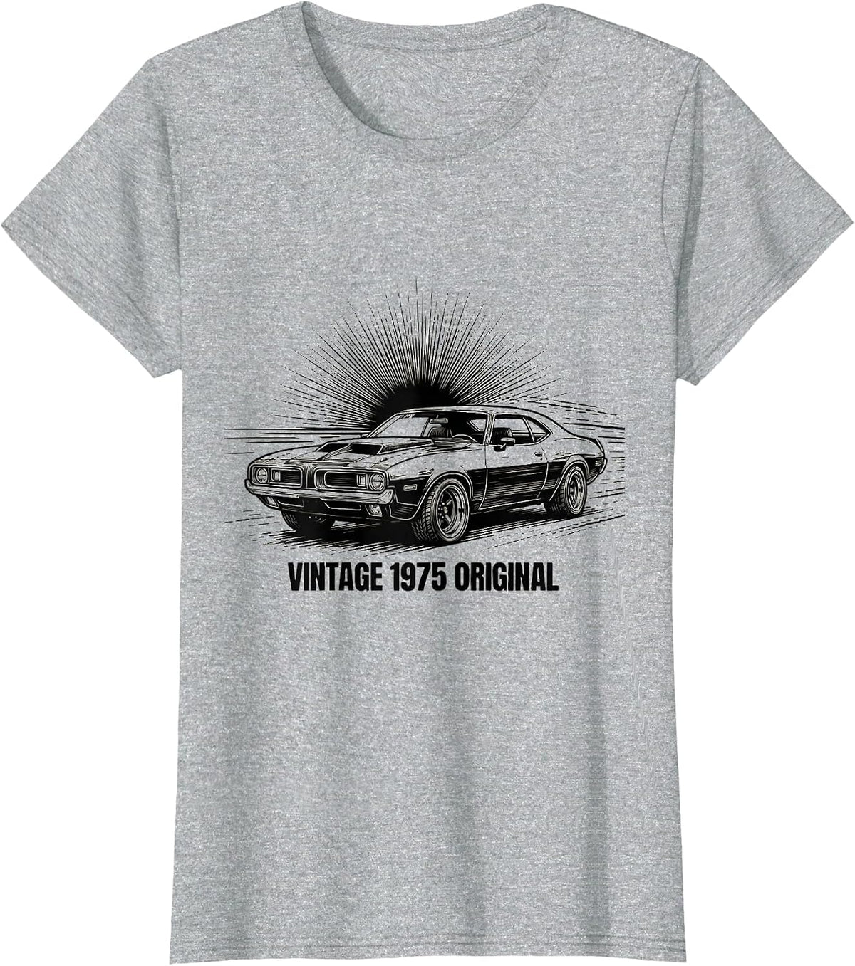 Vintage 1975 Original Classic Retro Birthday Design T-Shirt - Heather Grey