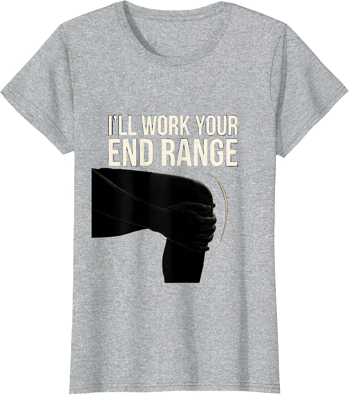 Women's I'll Work Your End Range Funny Physical Therapist PT Gift T-Shirt - Heather Grey