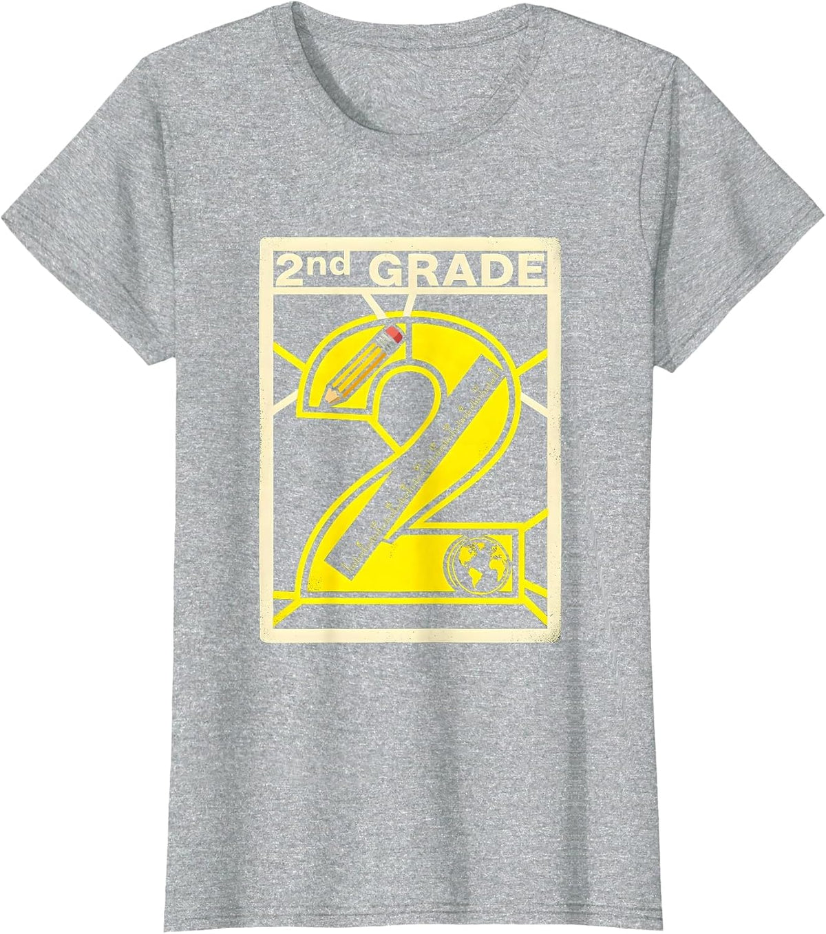 Women's 2nd Grade Typography Team Second Grade Teacher Back To T-Shirt - Heather Grey