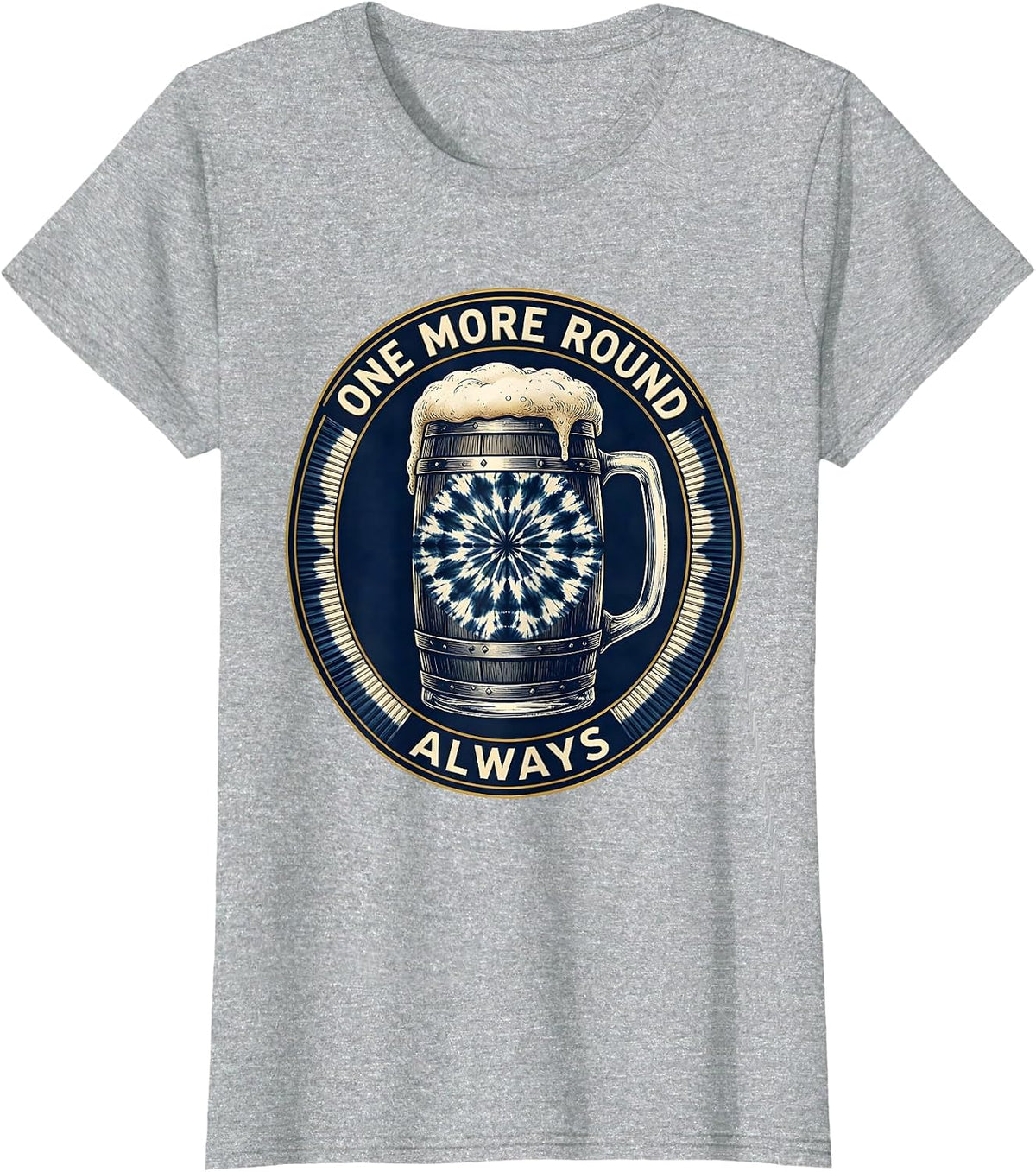 Women's One More Round Always Oktoberfest Design T-Shirt - Heather Grey