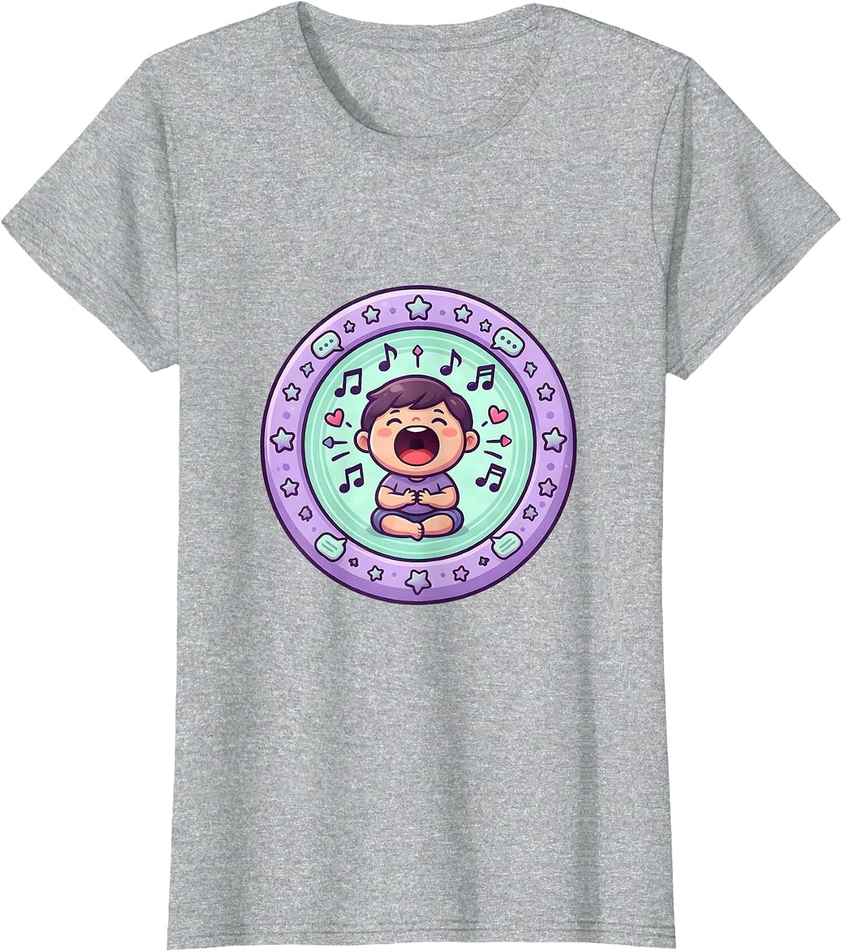 Women's SLP Child Finding Their Voice Silhouette Design T-Shirt - Heather Grey