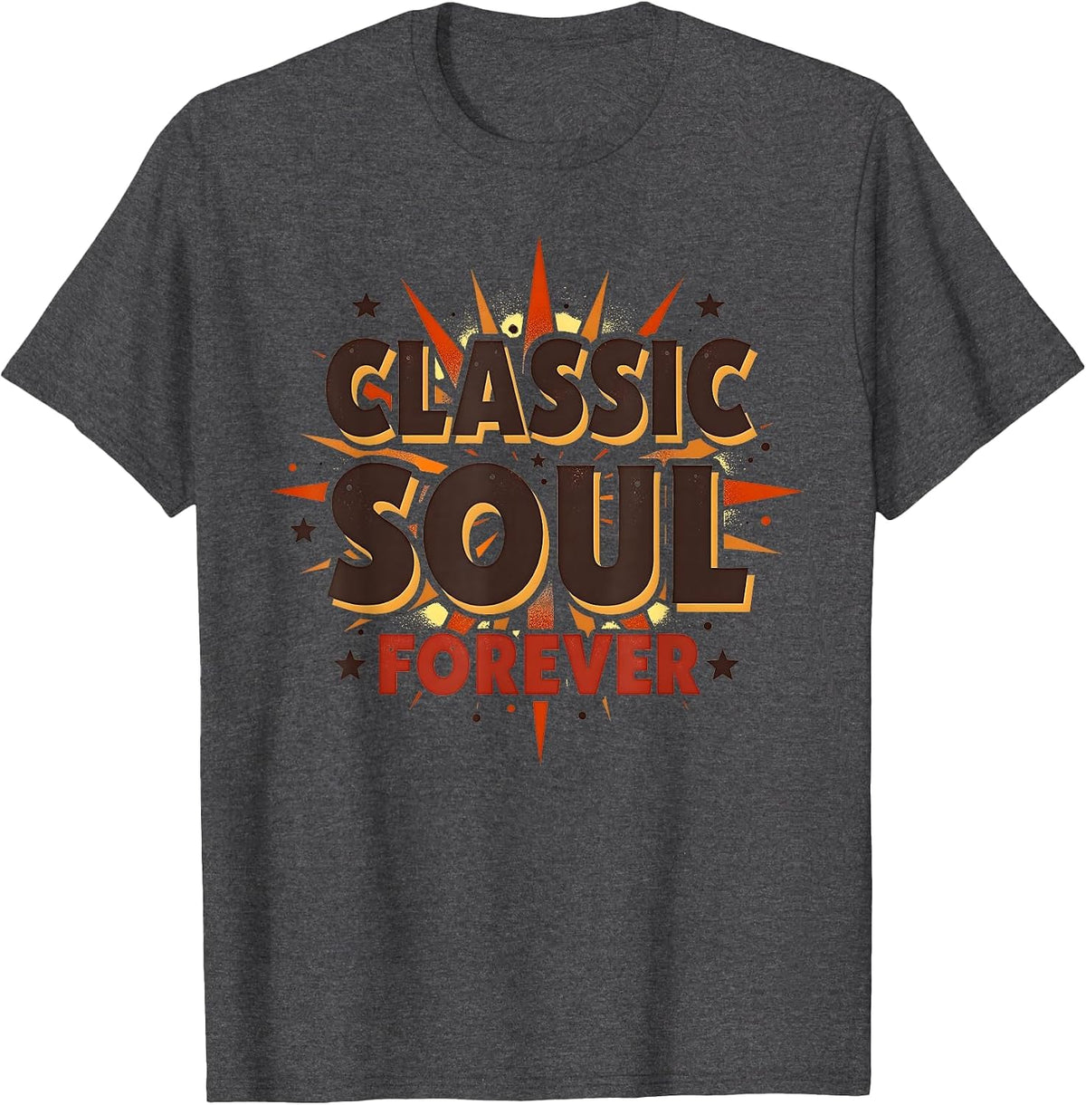 Classic Soul Forever Vintage 1975 Design T-Shirt - Dark Heather Grey