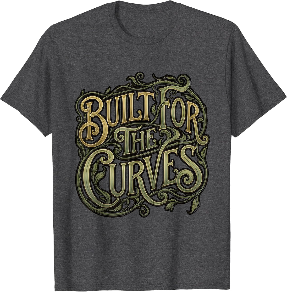 Built for the Curves Motorcycle Rider Design T-Shirt - Dark Heather Grey