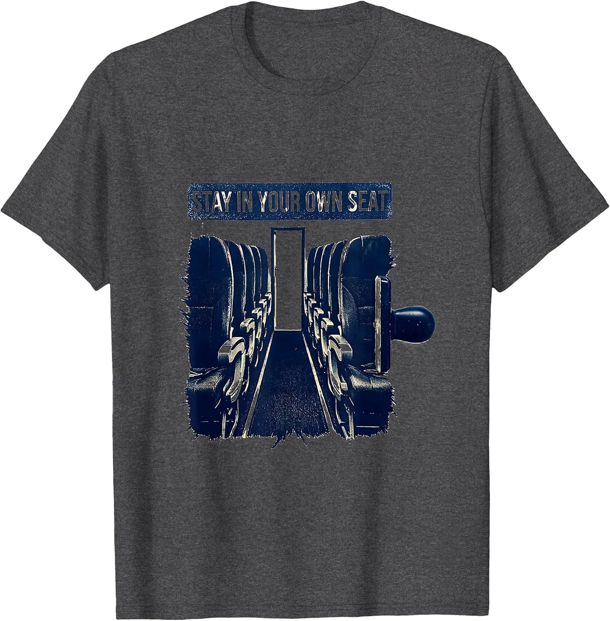 Men's Stay In Your Own Seat Funny School Bus Driver Appreciation T-Shirt - Dark Heather Grey