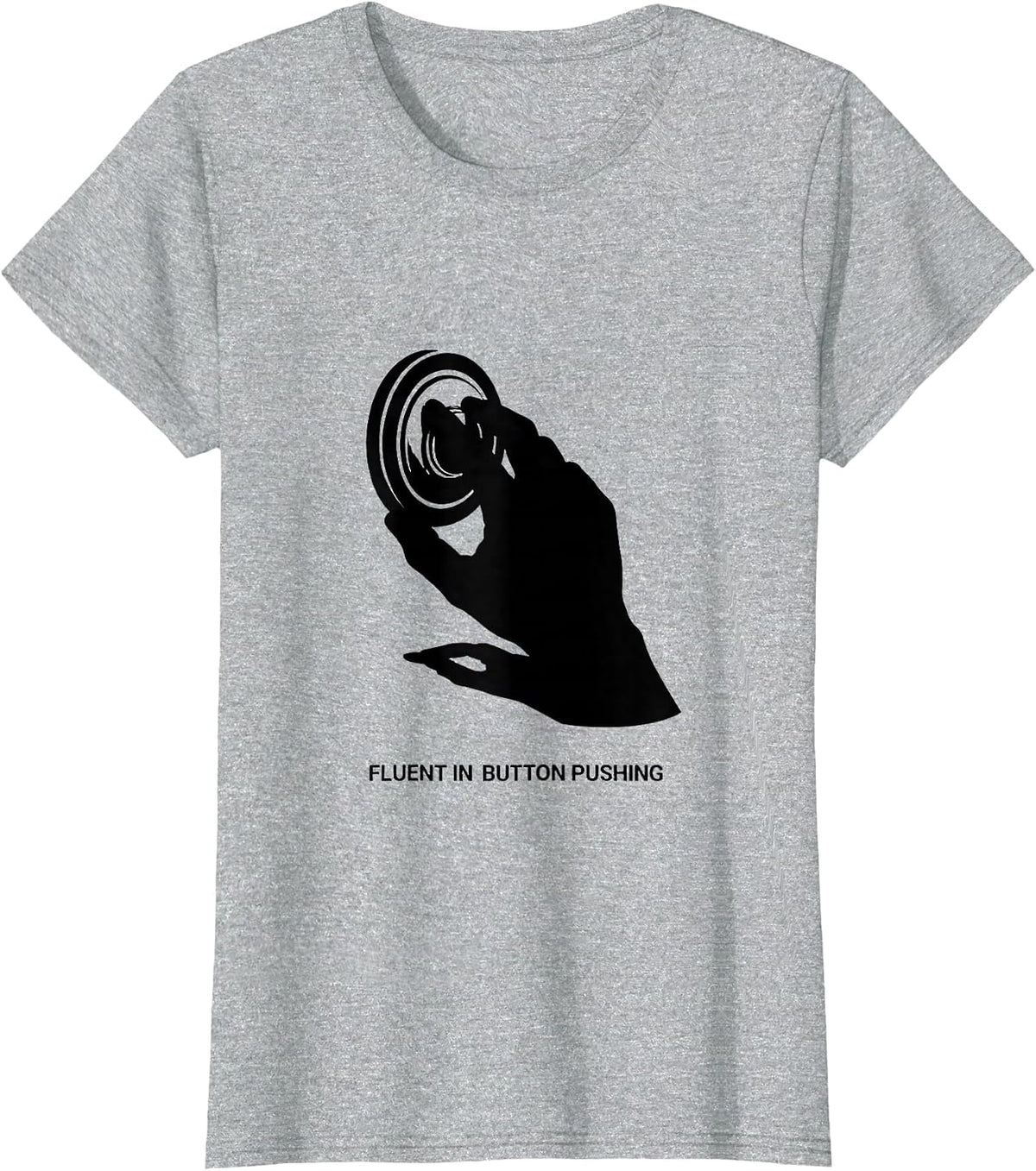 Women's Fluent In Button Pushing Funny Speech Therapy AAC Awareness T-Shirt - Heather Grey