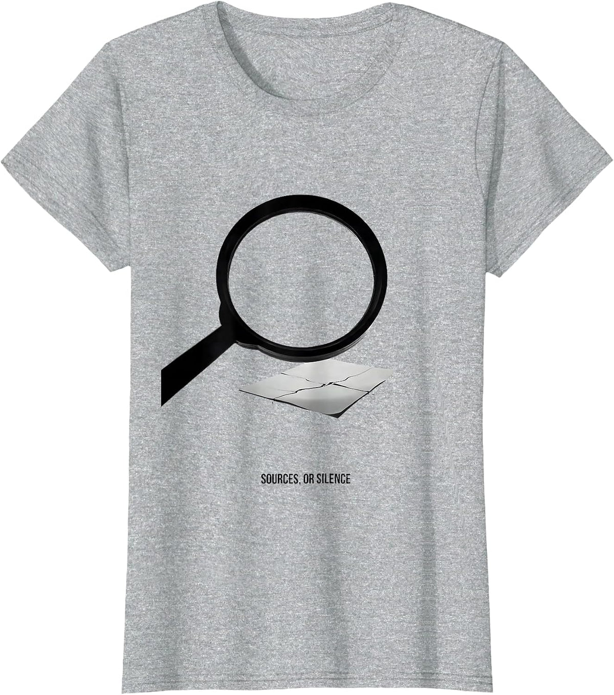 Women's Sources Or Silence Funny History Teacher Classroom Humor T-Shirt - Heather Grey