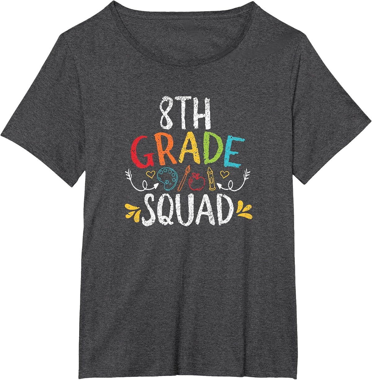 8th Grade Squad Teacher Back to School Teaching Educator T-Shirt - Dark Heather Grey